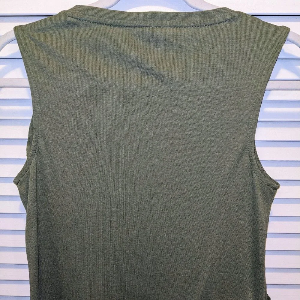 EUC J Crew Women's Drapey Two Tier Ruffle Tank Top Size XS Green Spring Preppy - Picture 8 of 9